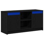 vidaXL Meuble TV avec éclairage LED en Chêne Noir  100x34x50 cm  fabriqué en bois d'ingénierie.