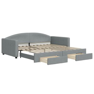vidaXL Lit de jour avec gigogne et tiroirs sans matelas 100x200 cm