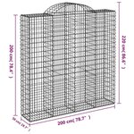 vidaXL Paniers à gabions arqués 7 Pièces 200x50x200/220 cm Fer galvanisé