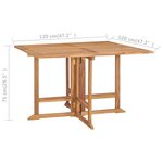 Vidaxl mobilier à dîner d'extérieur pliable 5 pièces bois solide de teck
