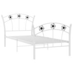 vidaXL Cadre de lit sans matelas blanc métal 90x200 cm