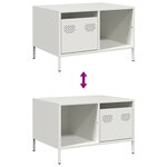 vidaXL Table basse blanc 68 5x50x43 5 cm acier laminé à froid