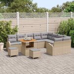 vidaXL Ensemble de canapé de jardin 12 Pièces Beige et Gris clair