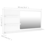 vidaXL Miroir de salle de bain blanc 90x10 5x45 cm bois d’ingénierie