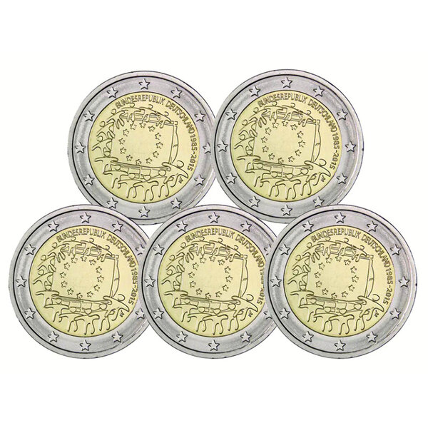 2 euros Allemagne 2015 - 30 ans du drapeau européen  les 5 ateliers.