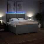 vidaXL Sommier à lattes de lit avec matelas Gris foncé 180x200cm Tissu