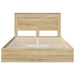 vidaXL Lit de Rangement Chêne Sonoma 140 x 200 cm Bois d'ingénierie