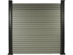 Kit Clôture 4.8 x 1.2 m composite - Kit de fixation offert - Gris