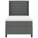 Lit à ressorts vidaXL avec matelas gris foncé 90x200 cm en tissu