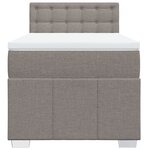 vidaXL Sommier à lattes de lit avec matelas Taupe 90x190 cm Tissu