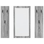 vidaXL Porte-manteau mural avec stockage avec miroir Sonoma gris 96 x 1 5 x 90 cm