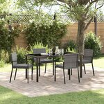 vidaXL Ensemble de salle à manger pour jardin 5 Pièces Gris Poly rotin