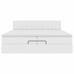 VidaXL Cadre de lit ottoman avec matelas blanc 200x200 cm similicuir