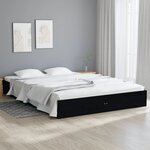 vidaXL Cadre de lit Noir Bois massif 150x200 cm Très grand