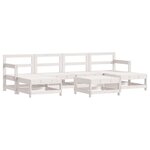 vidaXL Salon de jardin 7 Pièces Blanc Bois de pin massif