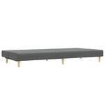 vidaXL Canapé-lit à 2 places avec repose-pied gris foncé tissu