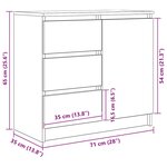 vidaXL Buffet avec tiroir chêne fumé 71x35x65 cm bois d'ingénierie