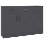vidaXL Buffet Gris 110x30x75 cm Bois d’ingénierie