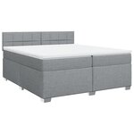 vidaXL Sommier à lattes de lit avec matelas Gris clair 200x200cm Tissu