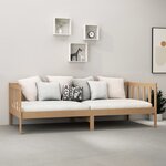 vidaXL Lit de repos et matelas 90x200cm Marron miel Bois de pin massif