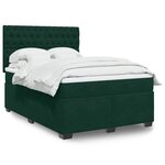 vidaXL Sommier à lattes de lit et matelas Vert foncé 140x200cm Velours