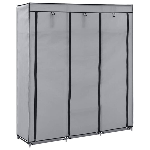 vidaXL Armoire avec compartiments et barres Gris 150x45x175 cm Tissu
