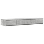 vidaXL Cadre de lit avec rangement Gris béton 236.5 x 120 x 31.5 cm