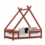 Lit cabane enfant TAHUKA 90 x 160 rouge brique