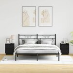 vidaXL Cabinet de chevet avec tiroir avec 2 Pièces Noir 39 x 34.5 x 50 cm