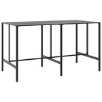 vidaXL Table de bar noir 200x100x110 cm acier enduit de poudre