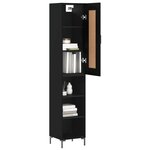 vidaXL Buffet haut Noir 34 5x34x180 cm Bois d'ingénierie