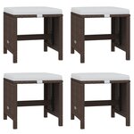 vidaXL Ensemble à dîner de jardin coussins 19Pièces Résine tressée Marron