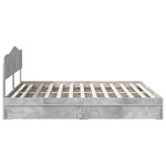 vidaXL Lit de Rangement Gris béton 200 x 200 cm Bois d'ingénierie
