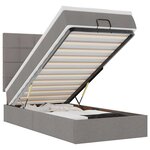 vidaXL Lit ottoman avec matelas et LED taupe 90x200 cm tissu
