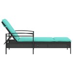 vidaXL Chaise longue avec coussin Noir 63 x 200 x 81 cm Résine tressée (États-Unis uniquement)