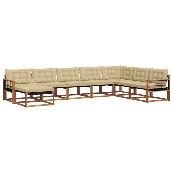 vidaXL Ensemble de canapés d'extérieur 8 pc Naturel et Beige