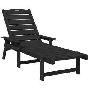 vidaXL Transat Noir HDPE