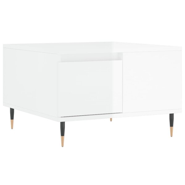 vidaXL Table basse blanc brillant 55x55x36 5 cm bois d'ingénierie