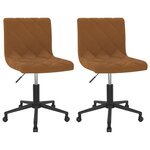 vidaXL Chaises pivotantes à manger lot de 2 Marron Velours