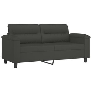 vidaXL Canapé à 2 places Gris foncé 140 cm Tissu microfibre