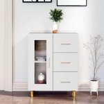 vidaXL Buffet blanc 69 5x34x90 cm bois d'ingénierie