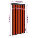 vidaXL Store roulant d'extérieur 100x250 cm Orange et marron