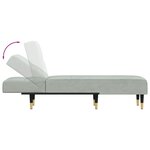 vidaXL Chaise longue gris clair velours