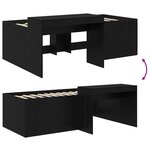 vidaXL Lit haut pour enfants avec bureau Noir 98 5 x 200 cm