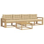 vidaXL Ensemble de canapés d'extérieur 4 Pièces Blanc et Beige