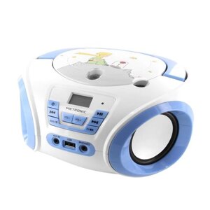 Lecteur CD Wave MP3 avec port USB, FM - blanc et bleu