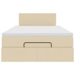 vidaXL Cadre de lit ottoman avec matelas crème 120x200cm tissu