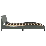 vidaXL Cadre de lit Dover gris foncé 183x213 cm tissu
