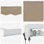 vidaXL Auvent Rétractable Beige 350 x 250 cm Tissu  Métal