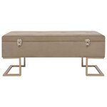Banc banquette avec compartiment de rangement 105 cm velours beige 02_0010814